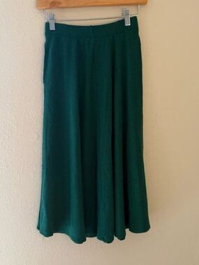 Reformation Jeans Emerald Green Ribbed Knit Midi Skirt Women's XS